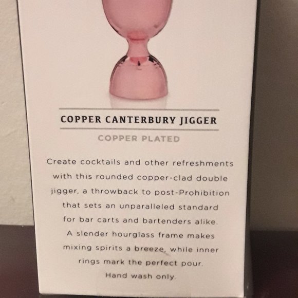 Jigger Double Shot Glass Copper Canterbury NEW Viski Bar Ware New with Tag n Box - Picture 4 of 13